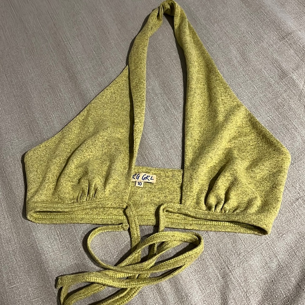Verge girl olive green wrap top